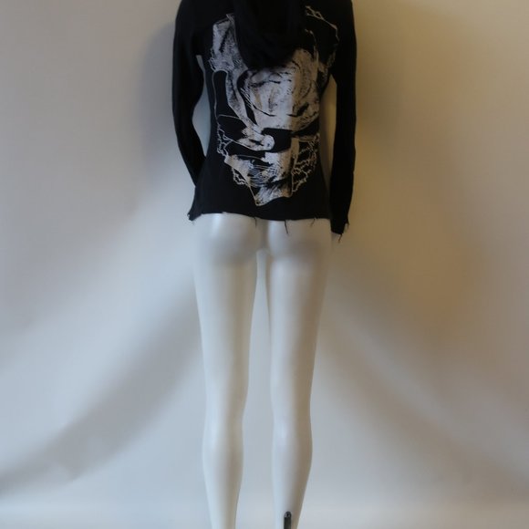 LAUREN MOSHI BLACK GRAPHIC ZIP UP SWEATSHIRT SZ L* - Picture 11 of 12